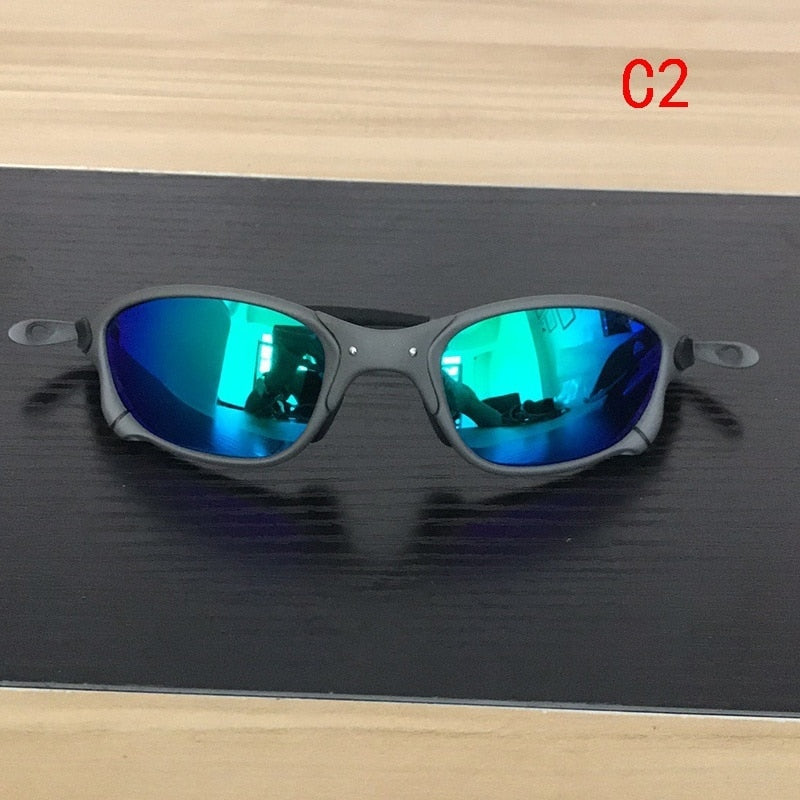Mtb Unisex Full Rim Rectangle Alloy Acetate Polarized Sunglasses Cp005-4 Sunglasses Mtb Green One Size MULTI