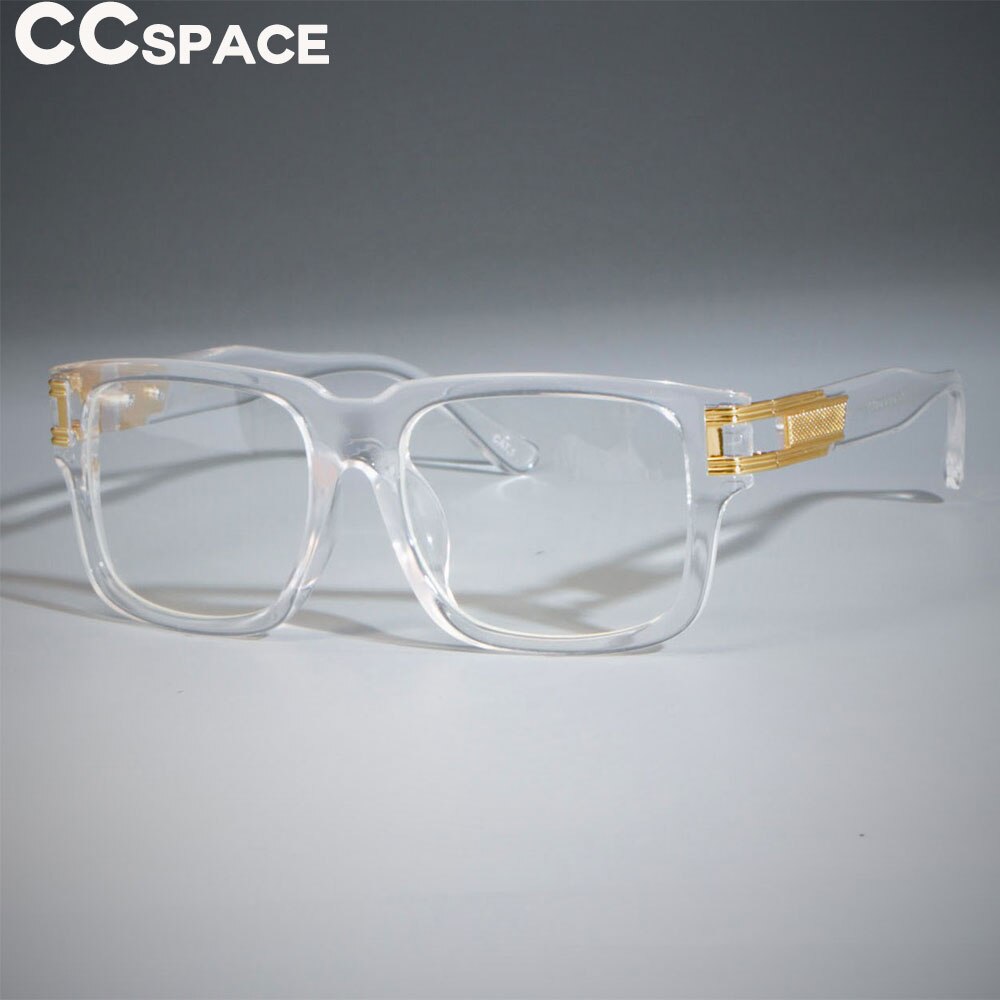 CCSpace Men's Full Rim Oversized Square Resin Frame Sunglasses SU139 Sunglasses CCspace Sunglasses C1 clear clear  