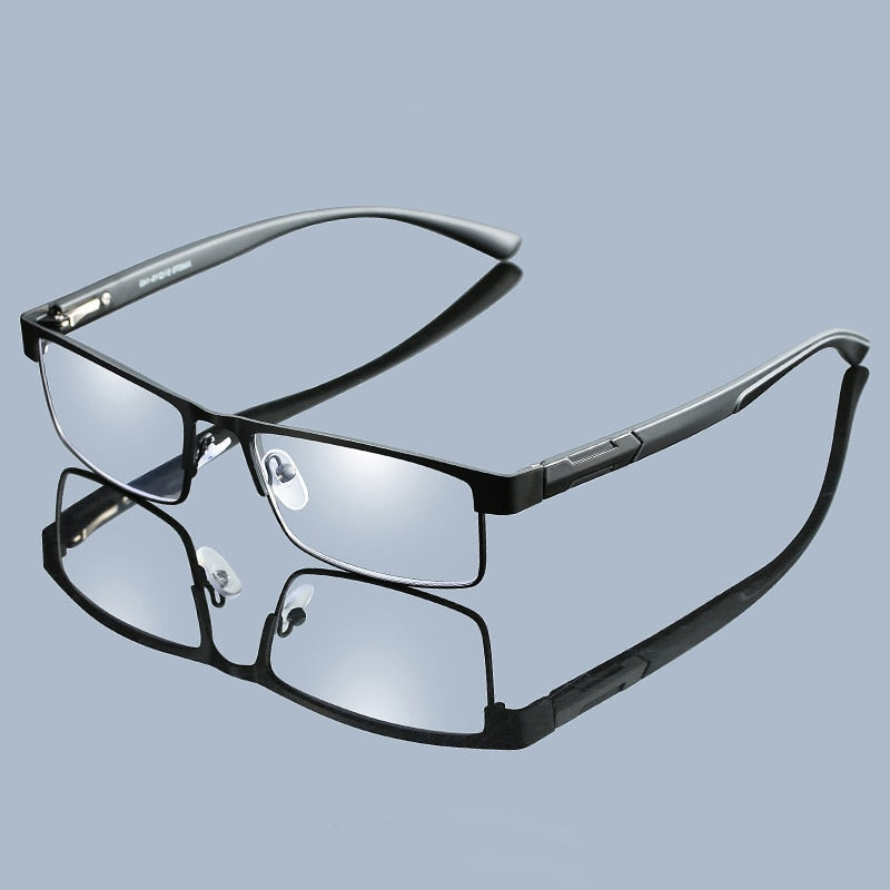 Handoer Unisex Full Rim Square Alloy Reading Glasses 070 Reading Glasses Handoer   
