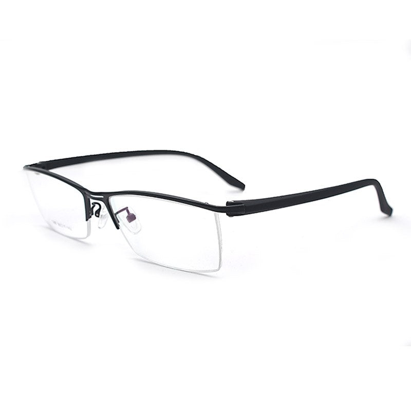 Hotochki Men's Semi Rim Acetate Alloy Frame Eyeglasses 1088 Semi Rim Hotochki black  