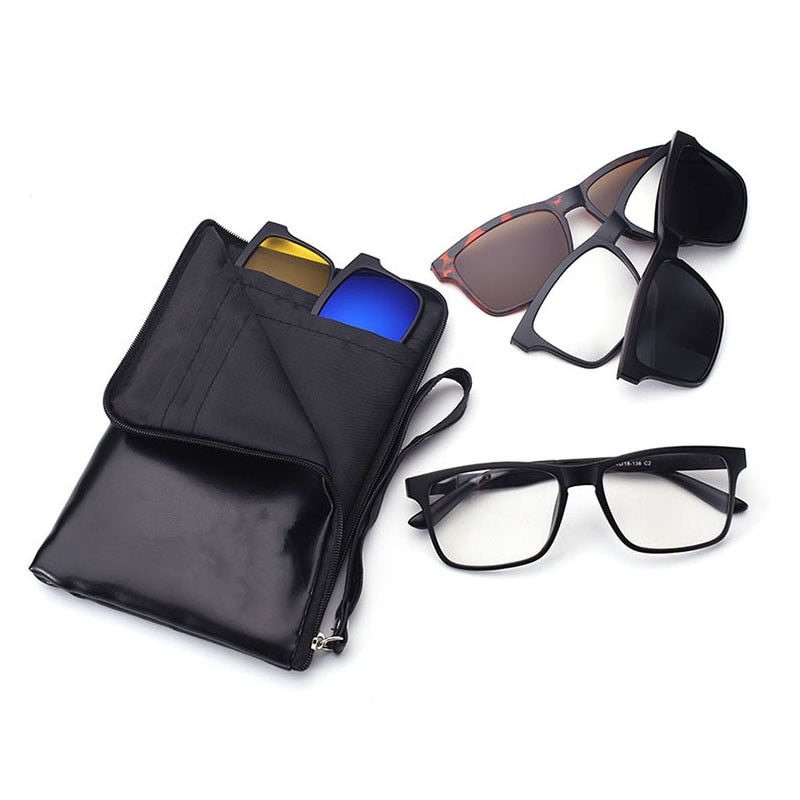 Unisex Eyeglasses Clip On Sunglasses Tr90 Night Vision 2202 Clip On Sunglasses Bclear   