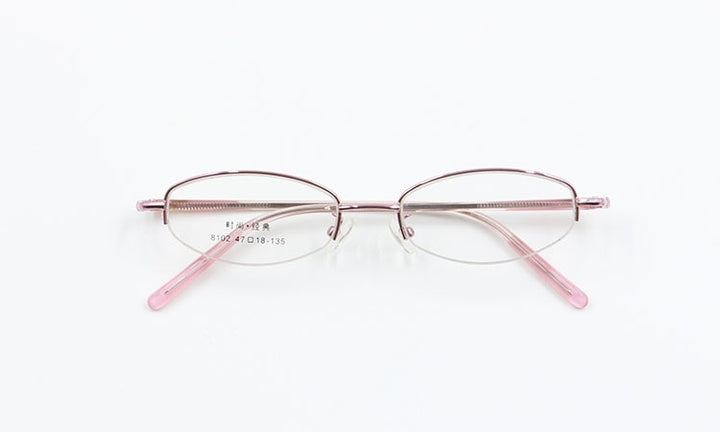 Women's Alloy Frame Semi Rim Eyeglasses 8102 Semi Rim Bclear   