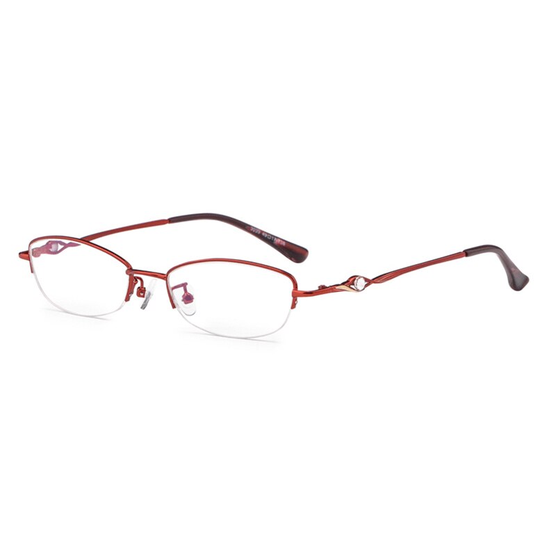 Hotochki Women's Semi Rim Alloy Frame Reading Glasses 3039 Reading Glasses Hotochki +50 Red 