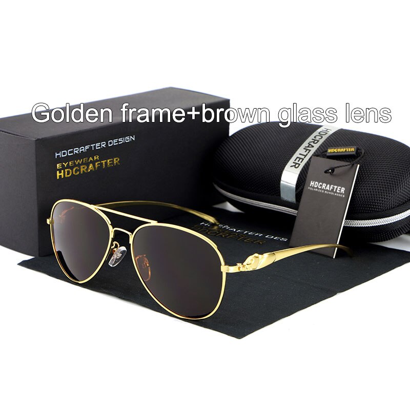 Hdcrafter Women's Full Rim Oval Double Bridge Alloy Frame Polarized Sunglasses L912 Sunglasses HdCrafter Sunglasses goldbrown  