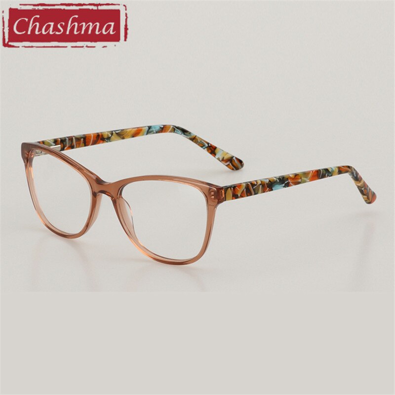 Women's Eyeglasses Cat Eye Acetate 10085 Frame Chashma Brown  