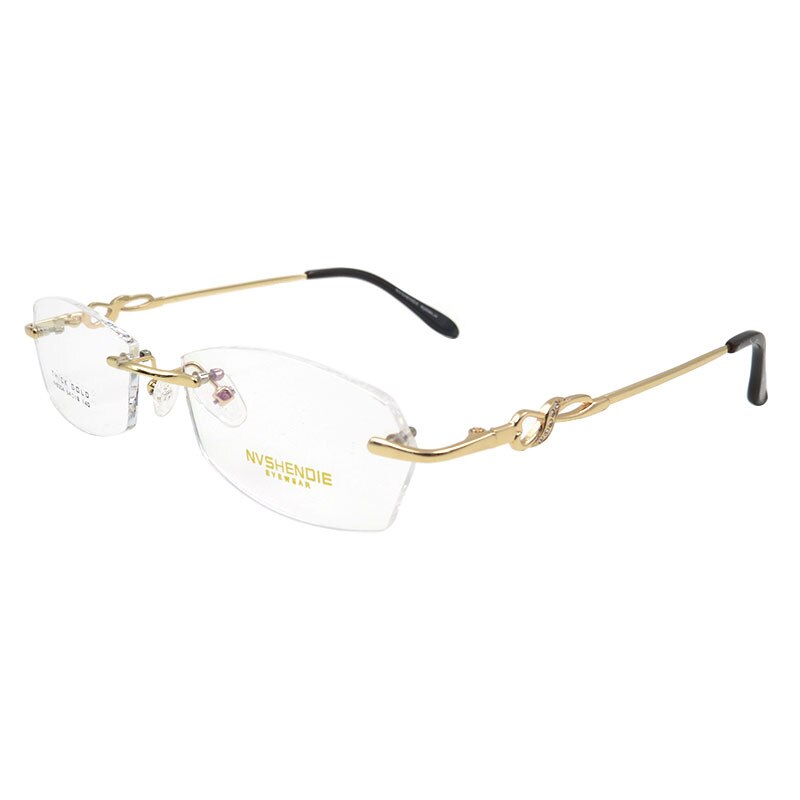 Women's Eyeglasses S8304 Rimless Titanium Alloy Rimless Gmei Optical Gold  