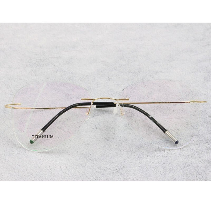 Bclear Men's Eyeglasses Titanium Rimless Lightweight Flexible 20002 Rimless Bclear   
