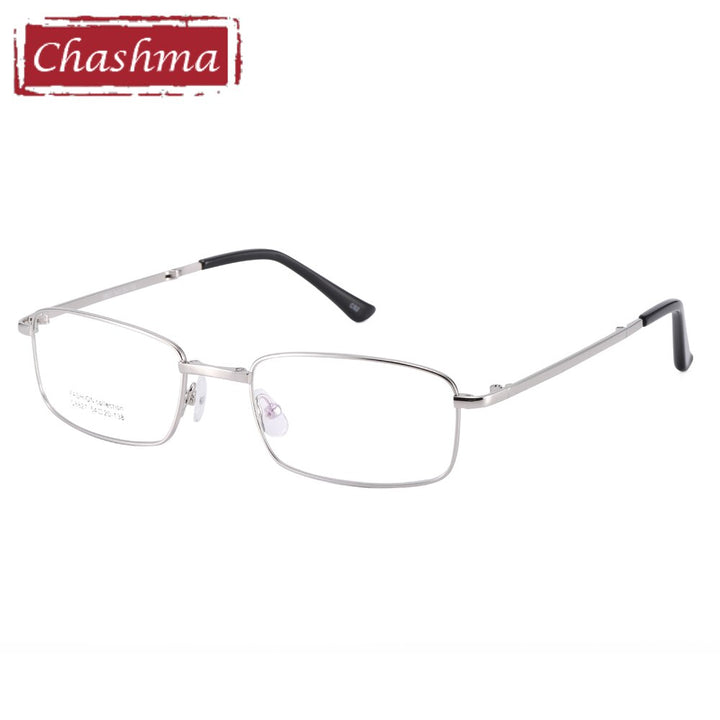 Chashma Ottica Unisex Full Rim Square Foldable Stainless Steel Alloy Eyeglasses 8827 Full Rim Chashma Ottica Silver  