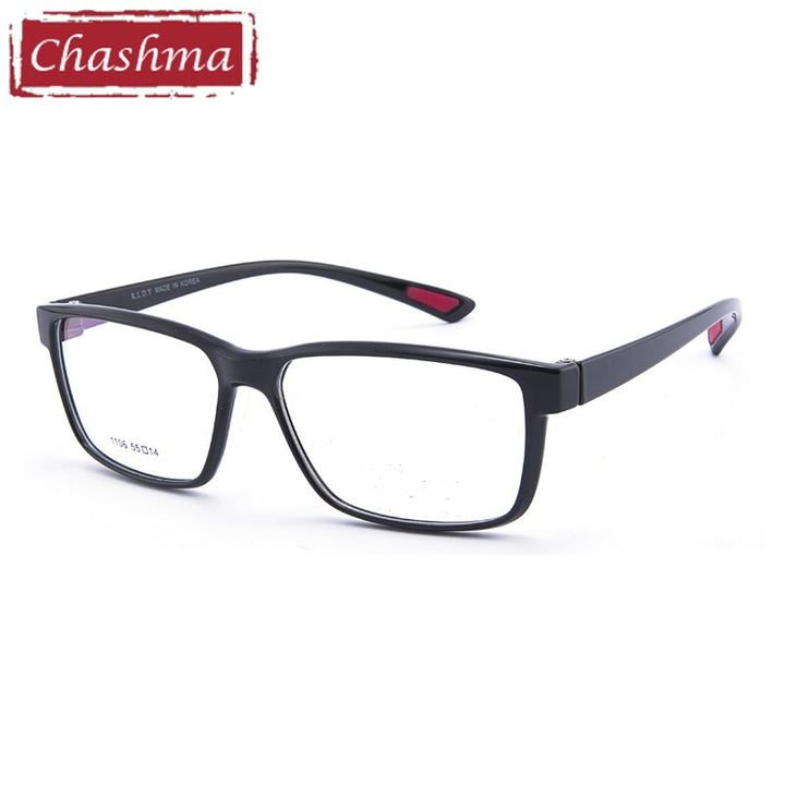Men's Eyeglasses TR90 Sport 1106 Big Frame 138 mm Sport Eyewear Chashma Bright Black  