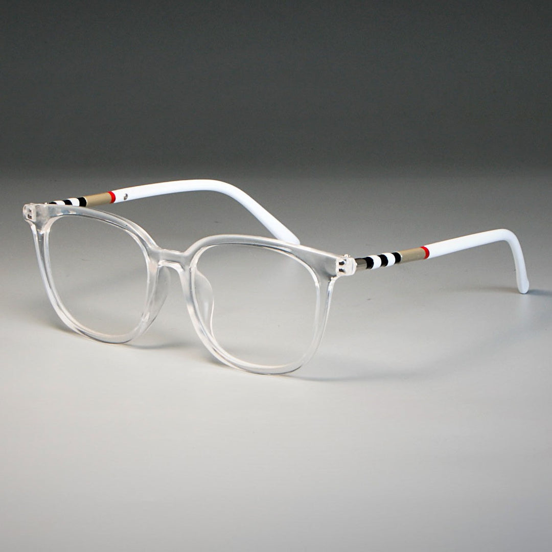 CCSpace Unisex Full Rim Cat Eye Tr 90 Resin Frame Eyeglasses 47892 Full Rim CCspace C2 clear white legs  