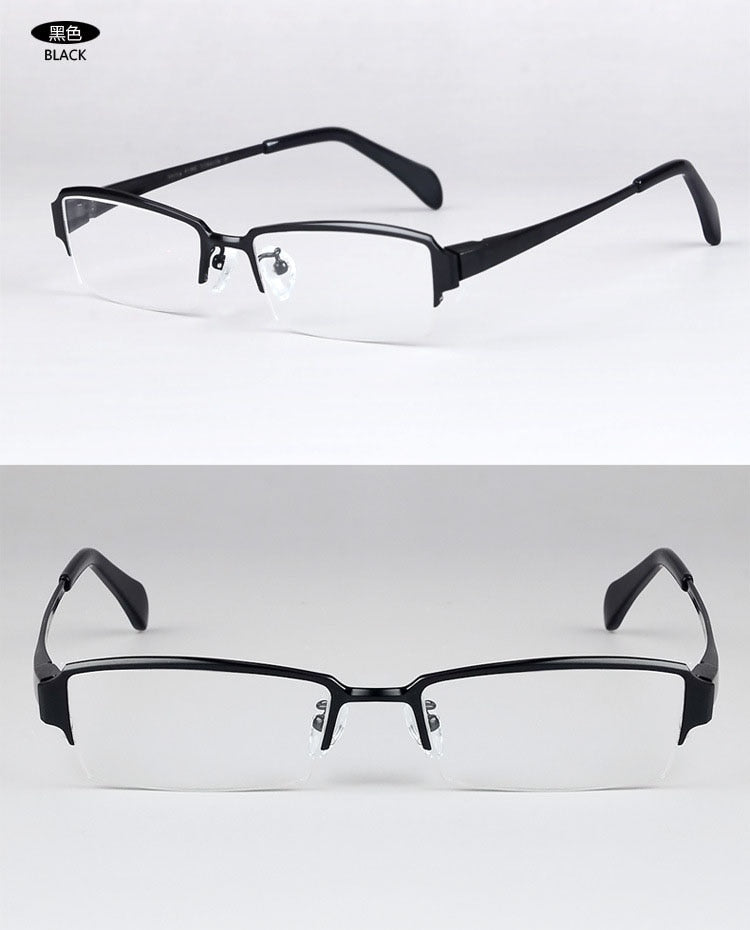 Men's Titanium Rectangle Full Rim Frame Eyeglasses  Mz119 Full Rim Bclear black  