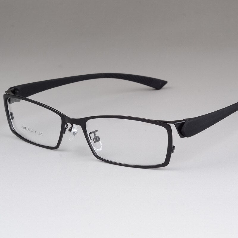 Men's Alloy Frame Full Rim Eyeglasses S1976 Full Rim Bclear black  
