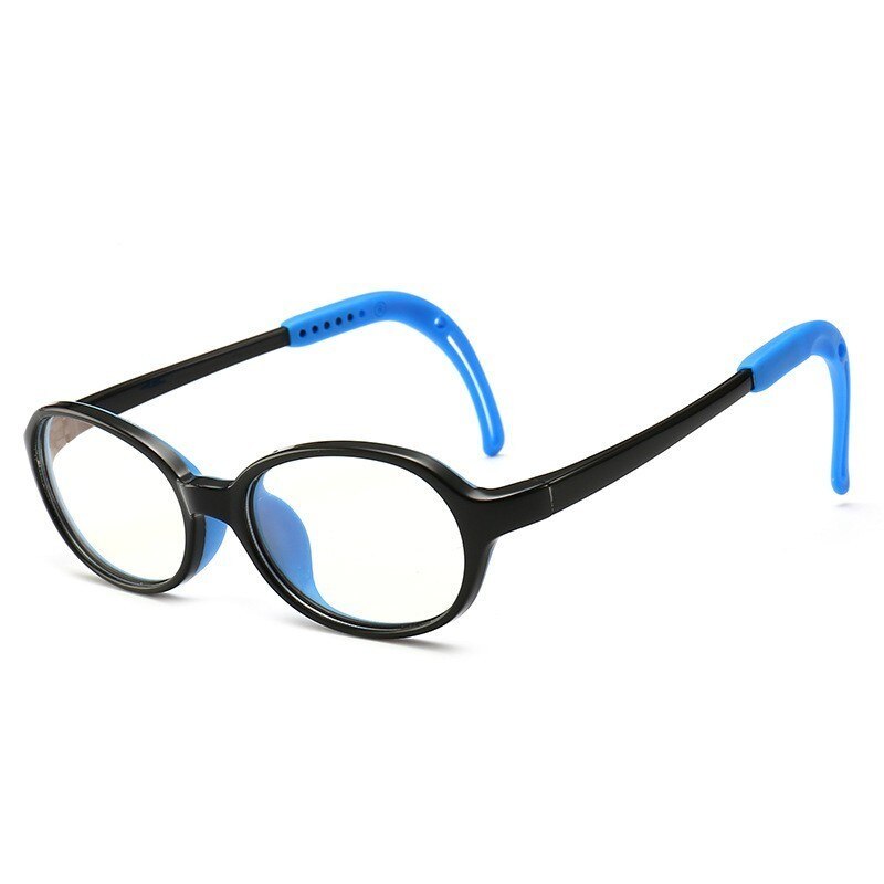 Unisex Children's Anti Blue Light Round Eyeglasses S2001 Anti Blue Brightzone Drak Blue  