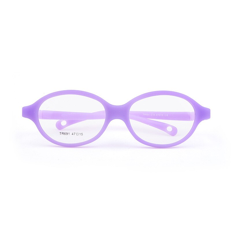 Unisex Round Full Frame Titanium Plastic Eyeglasses Frame Brightzone C15 purple  