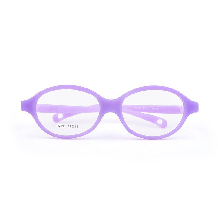 Unisex Round Full Frame Titanium Plastic Eyeglasses Frame Brightzone C15 purple  