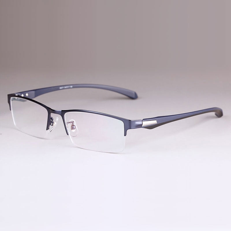 Hotochki Men's Full/Semi Rim Rectangular IP Electroplated Alloy Frame Eyeglasses Semi Rim Hotochki BlueSemiRim  