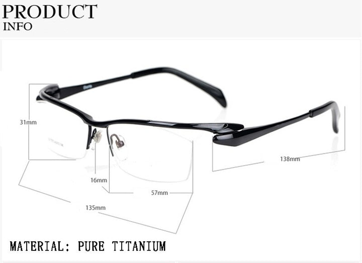 Aissuarvey Men's Semi Rim Titanium Frame Eyeglasses AS5508 Semi Rim Aissuarvey Eyeglasses   