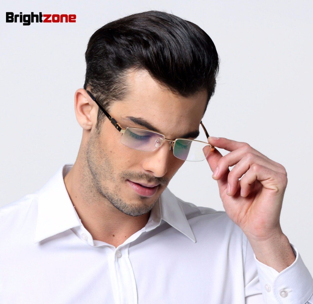 Men's Eyeglasses Pure Titanium Big Size Half Rim 8001 Semi Rim Brightzone   