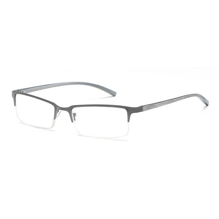 Hotochki Unisex Semi Rim Alloy Frame Non Spherical Lens Reading Glasses Xm073 Reading Glasses Hotochki +100 gray 