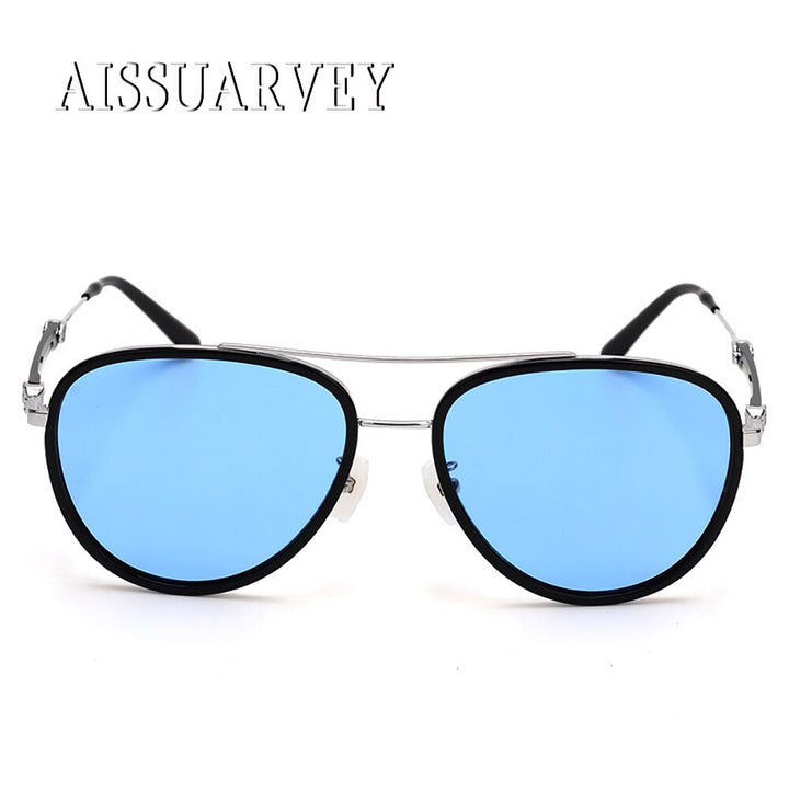 Aissuarvey Women's Full Rim Round Acetate Titanium Frame Polarized Sunglasses As120211 Sunglasses Aissuarvey Sunglasses   