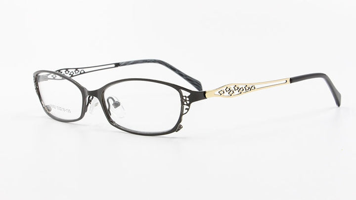 Women's Full Rim Eyeglasses Alloy Frame S99002 Full Rim Bclear black  