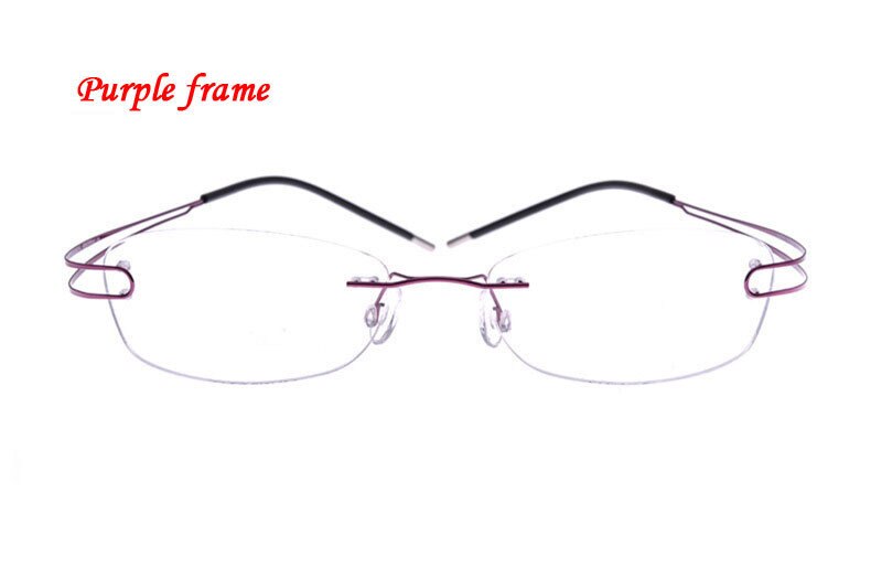 Unisex Eyeglasses Ultra-light Titanium Rimless 4022 Rimless Brightzone Purple  