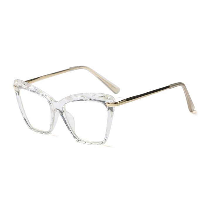 Hotony Women's Full Rim Cat Eye Acetate Frame Eyeglasses 97533 Full Rim Hotony white  