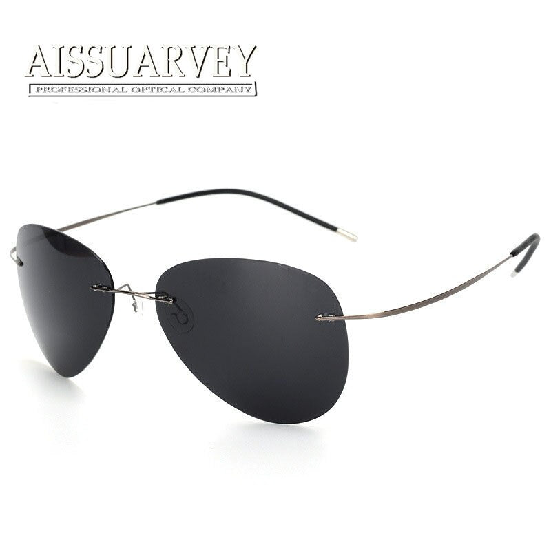 Aissuarvey Men's Polarized Rimless Titanium Sunglasses As1761241 Sunglasses Aissuarvey Sunglasses   