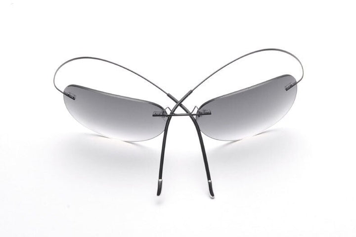 Men's Sunglasses Titanium Rimless Polarized Ultra-light Ti Sunglasses Brightzone   