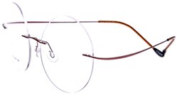 Chashma Ottica Unisex Rimless Round Titanium Eyeglasses 9613 Rimless Chashma Ottica Auburn  