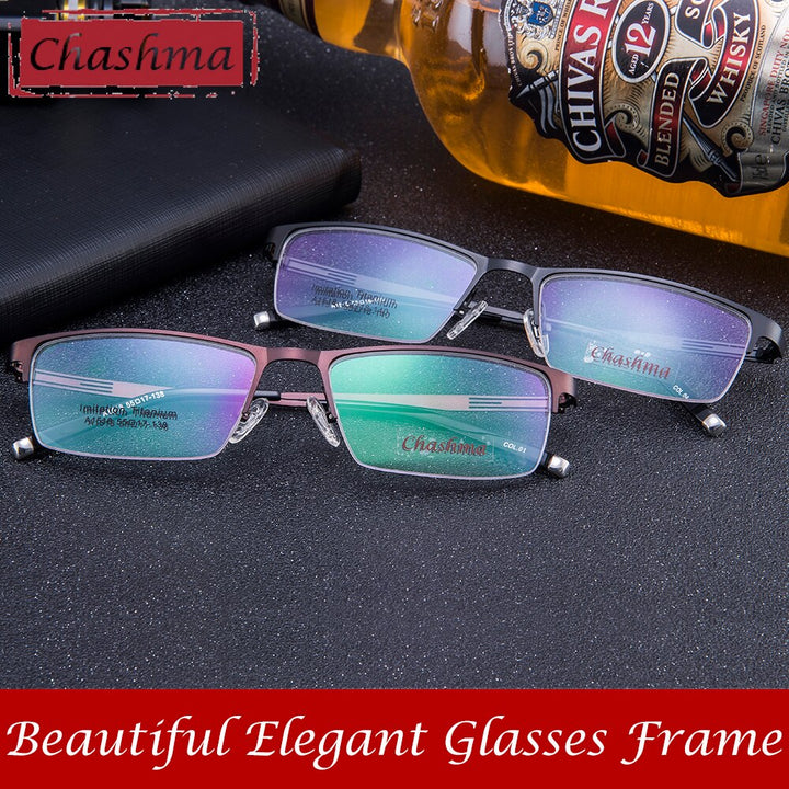 Men's Eyeglasses Titanium Half Rim 1518 Semi Rim Chashma   