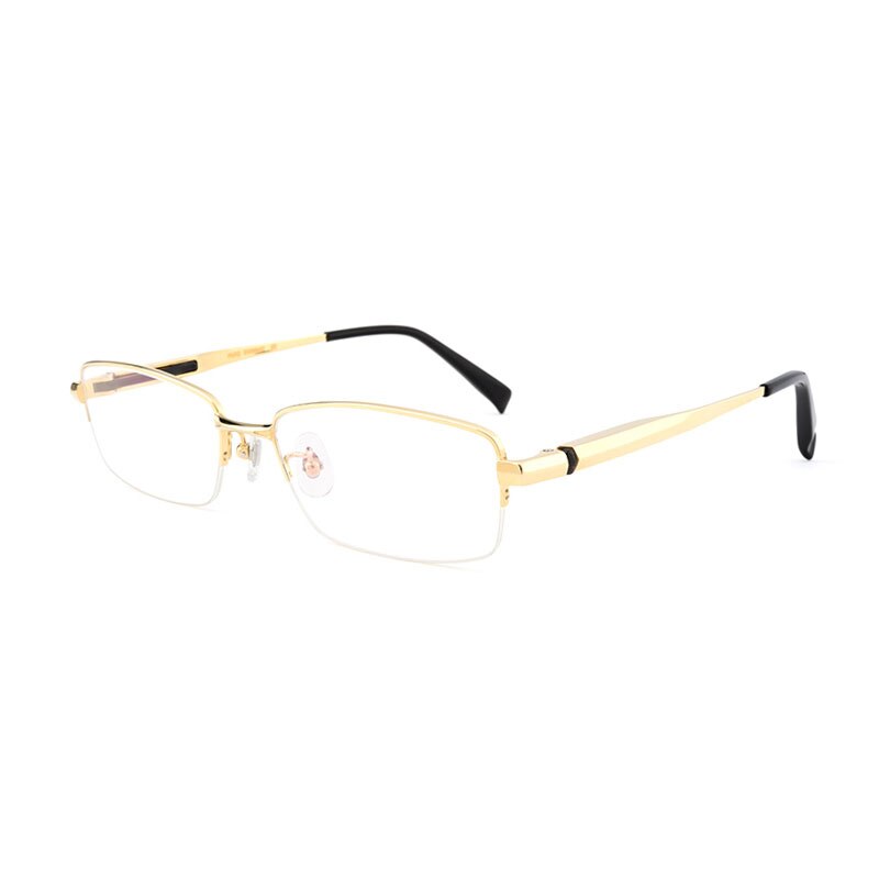 Hotochki Men's Full/Semi Rim Titanium Frame Progressive Reading Glasses 81133 Reading Glasses Hotochki +100 Half rim gold 