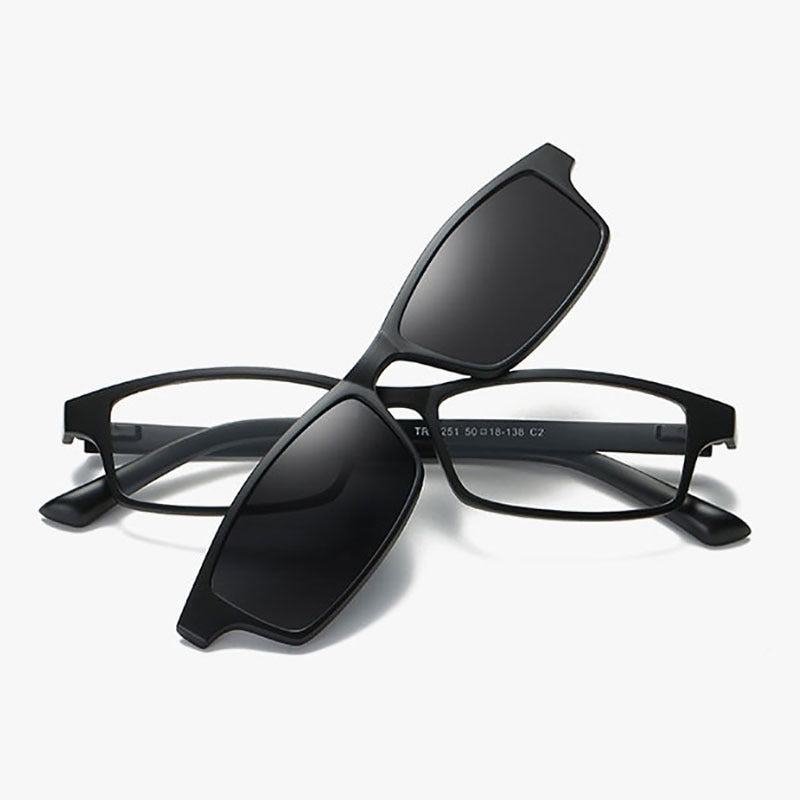 Reven Jate Polarized Sunglasses Magnetic Clip-Ons With Plastic Tr-90 Super Light Frame For Women And Men Sunglasses Reven Jate Black  