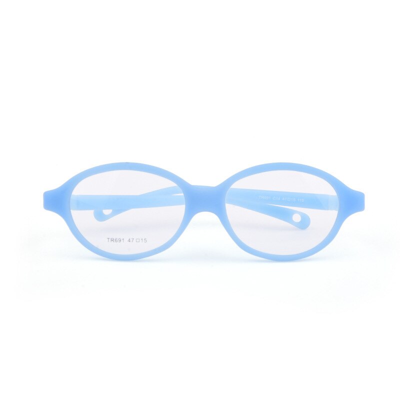 Unisex Round Full Frame Titanium Plastic Eyeglasses Frame Brightzone C14 blue  