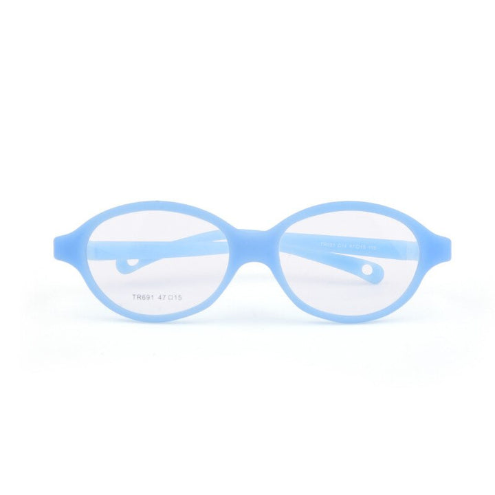 Unisex Round Full Frame Titanium Plastic Eyeglasses Frame Brightzone C14 blue  