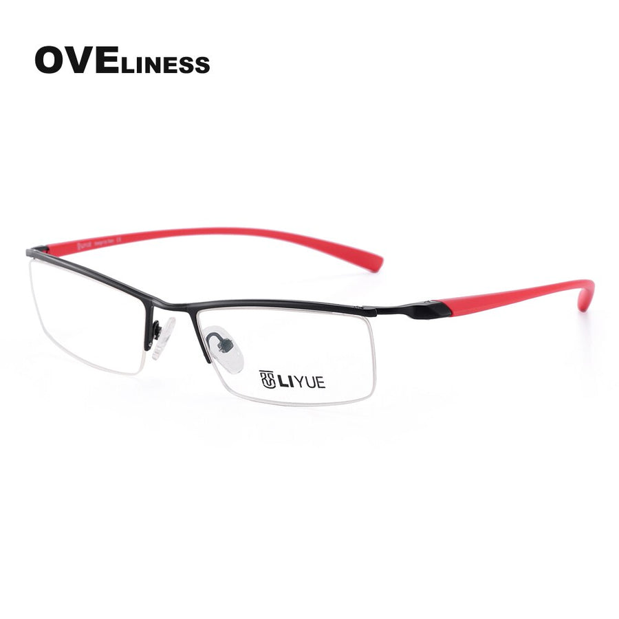 Oveliness Men's Semi Rim Square Alloy Eyeglasses 8199 Semi Rim Oveliness   