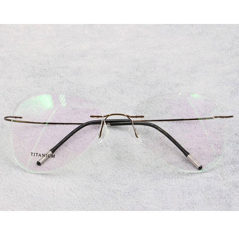 Unisex Titanium Rimless Frame Eyeglasses P9961 Rimless Bclear   