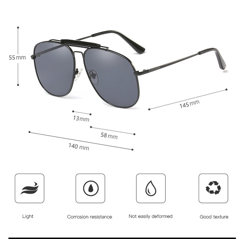 CCspace Women's Sunglasses - Square Alloy Double Bridge Pilot Frame ...