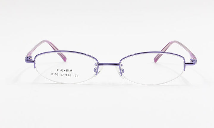 Women's Alloy Frame Semi Rim Eyeglasses 8102 Semi Rim Bclear   