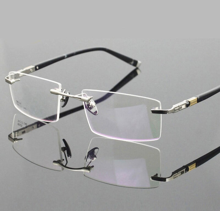Men's Eyeglasses Rimless Titanium Alloy 1622 Rimless Bolluzzy   