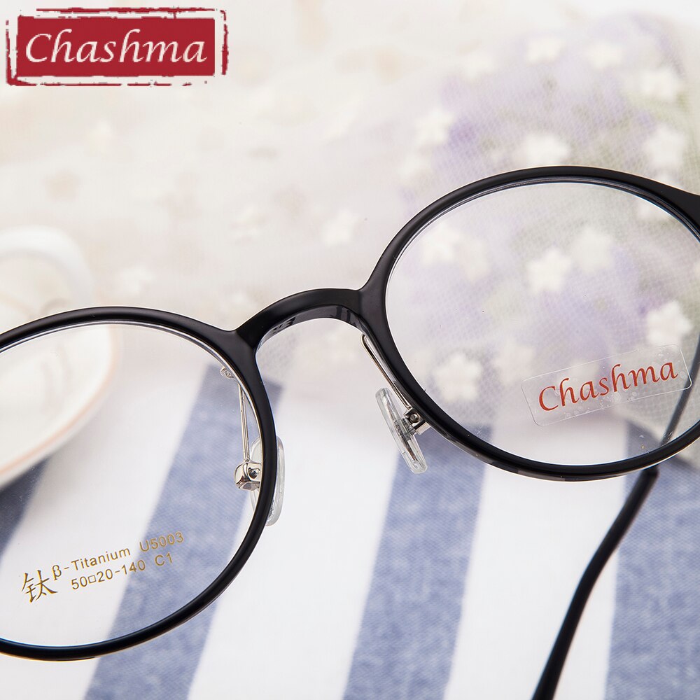 Unisex Eyeglasses B Titanium Ultem Round 5003 Frame Chashma   