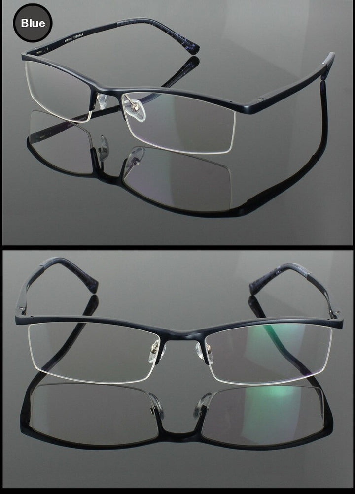 Hotochki Men's Semi Rim Aluminium Magnesium Alloy Frame Eyeglasses 2036 Semi Rim Hotochki   