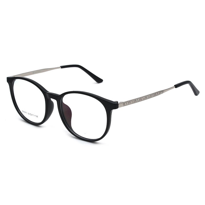 Reven Jate S1017 Acetate Full Rim Flexible Eyeglasses Frame For Men And Women Eyewear Frame Spectacles Full Rim Reven Jate Shinny Black  