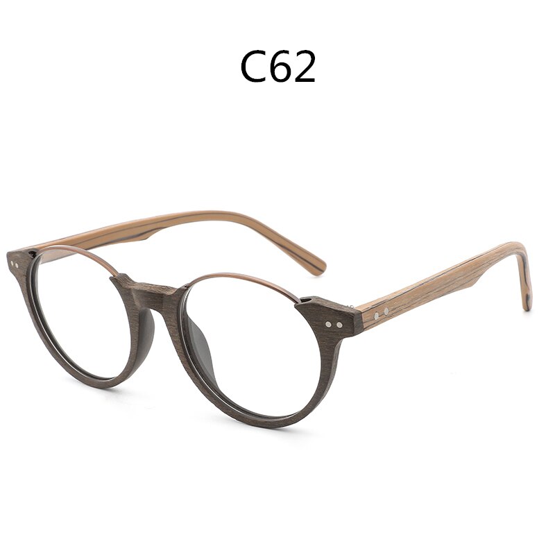 Hdcrafter Unisex Full Rim Square Wood Metal Frame Eyeglasses Ft5359 Full Rim Hdcrafter Eyeglasses C62  