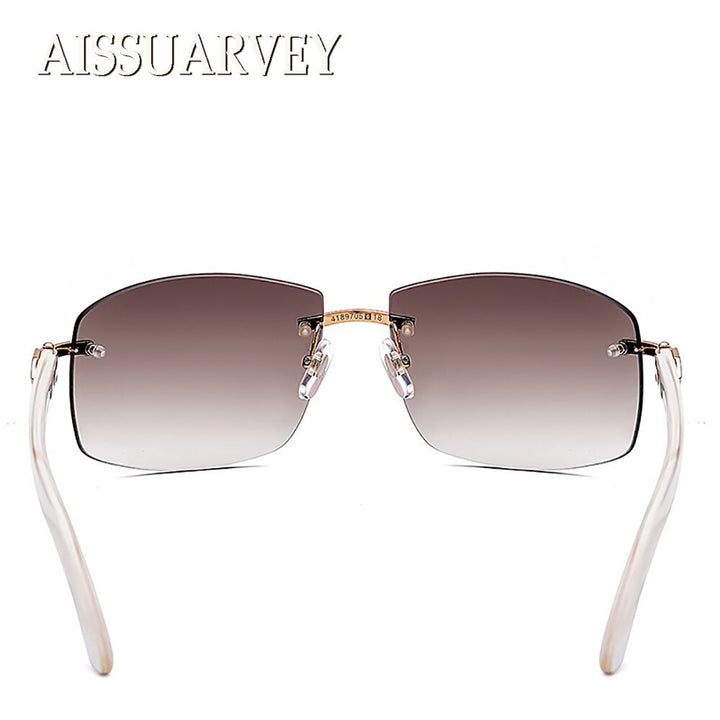 Aissuarvey Men's Rimless Rectangle Alloy Frame Horn Temple Polarized Sunglasses As13524012F1 Sunglasses Aissuarvey Sunglasses   