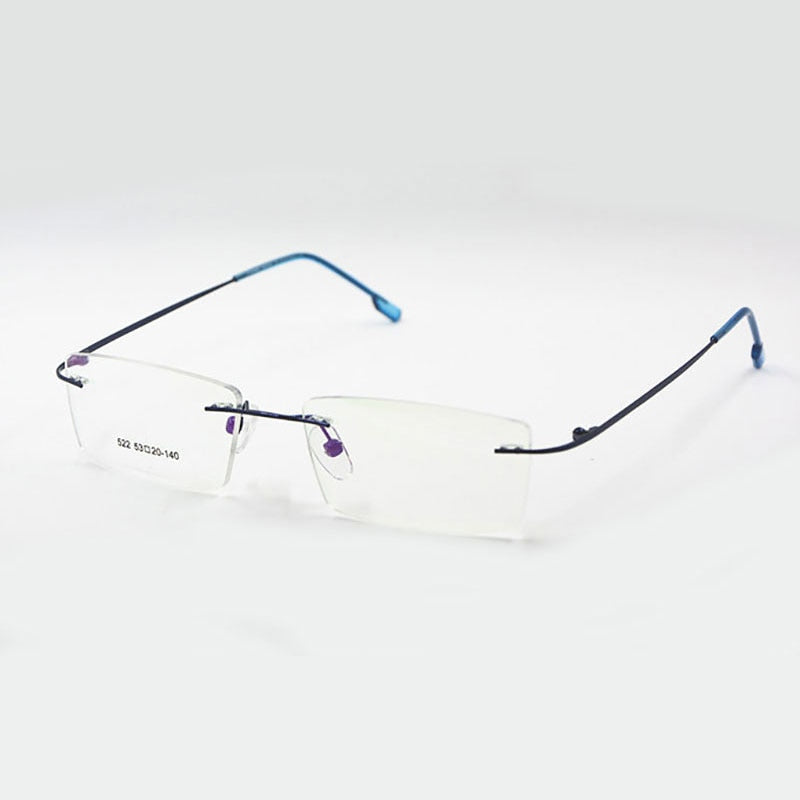 Rimless Cat-Eye Titanium Memory Metal Eyeglass Frames