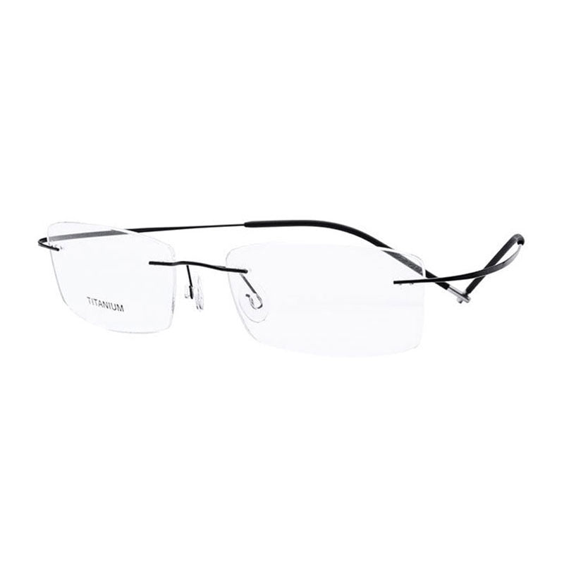 Hotochki Unisex Rimless Titanium Frame Eyeglasses E1055 Rimless Hotochki black  