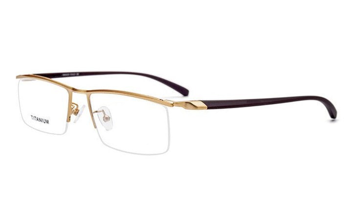 Unisex Eyeglasses Titanium Tr90 Half Spectacle Frame 8332 Frame Brightzone Gold  