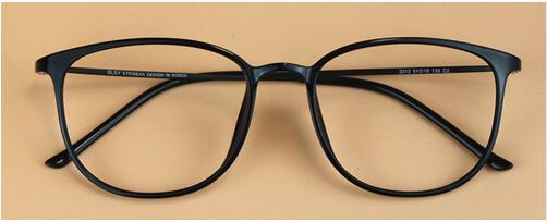 Men's Eyeglasses Ultra-light Super Big Tungsten Frame 2212 Frame SunnyFunnyDay bright black  