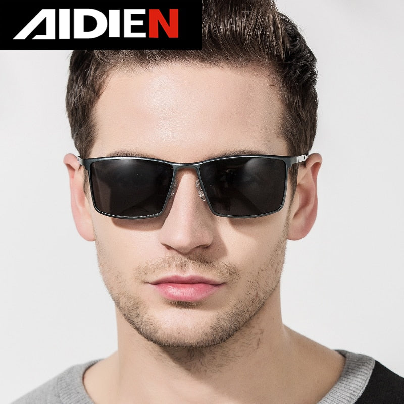 Aidien Unisex Full Rim Aluminum Magnesium Square Frame Myopic Lens Sunglasses B8676 Sunglasses Aidien   